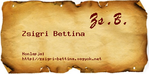 Zsigri Bettina névjegykártya